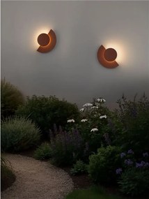 Aplica perete exterior lumina indirecta IP54 LED 2700K Gloo corten