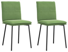 vidaXL Scaune de bucătărie, 2 buc., verde deschis, catifea