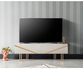 Comoda TV WELS, cu sertare, crem, 140x38x49 cm