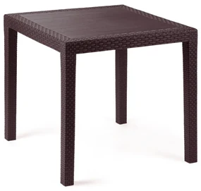 Masă de grădină Ratan Lux, 73 x 75,5 x 75,5 cm,wenge