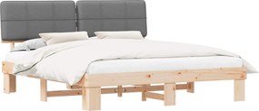 vidaXL Cadru de pat cu tăblie tapițată Gri deschis 180 x 200 cm