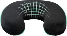 vidaXL Perna de gât pentru călătorie Negru 27 x 27 x 8 cm