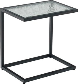 Masuta laterala SELKO, negru, sticla/metal, 45x30x46 cm