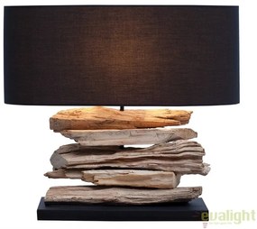 Veioza deosebita / Lampa de masa cu design rustic Treibholz Riverine II negru A-36787 VC