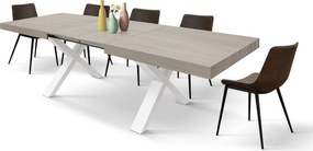 Masa Linda extensibila - BLAT BEJ TAUPE, PICIOR ALB - 160 CM / 90 CM / H 77