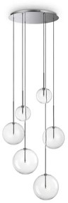 Lustra suspendata design modern Equinoxe sp6 crom/transparent