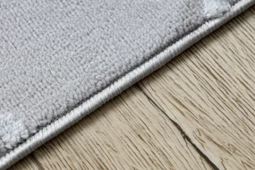Covor MEFE modern  8504 Spalier, Flori structural două niveluri de lână gri / alb