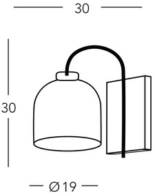 Lampă de perete NONNA 1xE27/60W/230V stejar/alb/gri Kolarz A1352.61.Gr