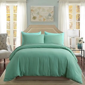 Lenjerie de pat matrimonial Premium Ranforce uni verde / 200x220 cm dimensiune standard