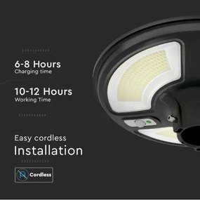 Lampadar LED stradal solar cu senzor LED/7,5W/3,2V 6500K IP65 + telecomandă