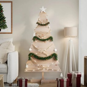 vidaXL Brad de Crăciun din lemn decorativ, 150 cm, lemn de pin masiv