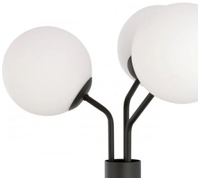 Lampadar modern negru cu 3 globuri din sticla albe Nova