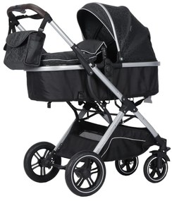Carucior nou nascuti 2 in 1 NOVOKIDS™ H3100 series, Cu geanta bebe, Cadru Aluminiu, Amortizoare, Roti din cauciuc plin AVE, Landou, Spatar reglabil 3
