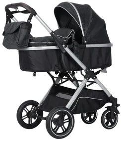Carucior nou nascuti 2 in 1 NOVOKIDS™ H3100 series, Cu geanta bebe, Cadru Aluminiu, Amortizoare, Roti din cauciuc plin AVE, Landou, Spatar reglabil 3