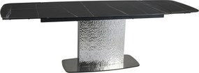 Masa extensibila MONCLER, negru/crom, sticla/ceramica/metal, 160/240x9