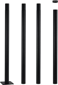 Brilagi - Bară metalică pentru stâlp de iluminat exterior, 4 m, diam. 58 mm, neagră