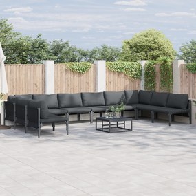 vidaXL Set de canapele pentru grădină 10 pcs Antracit Oțel