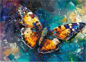 Tablou pe sticlă - Fluture, pictură în ulei (70x50 cm)
