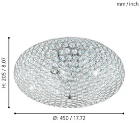 Eglo 95285 - Cristal Plafoniera CLEMENTE 3xE27/60W/230V