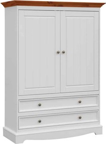 Dulăpior lemn masiv alb-natur Linea, 108 × 45 × 147 cm