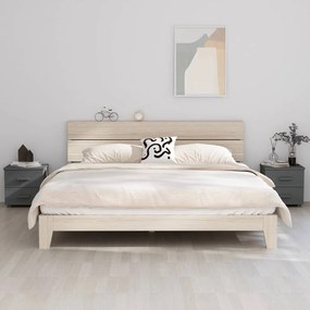 vidaXL Noptiere HAMAR, 2 buc, gri închis, 40x35x44,5 cm, lemn masiv