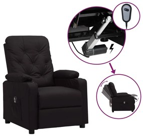 vidaXL Fotoliu rabatabil electric, negru, piele ecologică
