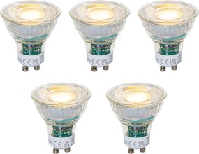 Set de 5 becuri LED clare, reglabile GU10 50mm 2.5W 450 lm 2700K
