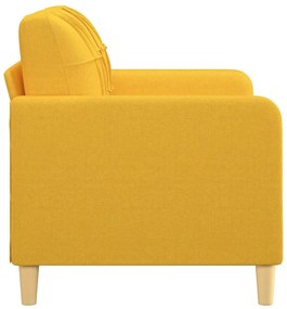 Canapea cu 2 locuri, galben deschis, 120 cm, material textil