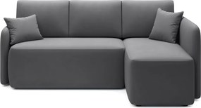 Colțar taupe extensibil/cu spațiu de depozitare cu tapițerie din catifea (cu colț pe partea dreaptă/cu șezlong) Hadson – ELTAP