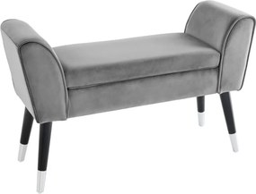 Bancheta eleganta, tapitata Scarlett 90cm, catifea gri A-43278 VC