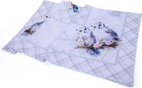 decoDoma Faţă de masă centrală PĂSĂRI DE IARNĂ 85 x 85 cm