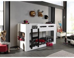 Pat suprapus Luca 90x200 cm alb cu detalii negre – Vipack