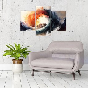 Tablou - În vârtejul potopului, acuarelă (90x60 cm)