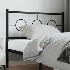vidaXL Tăblie de pat metalică, negru, 107 cm