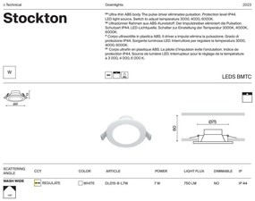 Spot LED incastrabil design tehnic IP65 Zoom alb 6cm