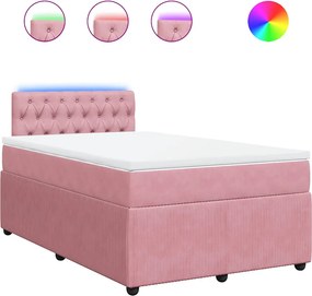 vidaXL Pat box spring cu saltea, negru, 120x190 cm, catifea