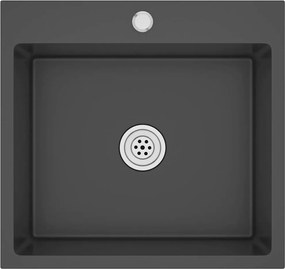 vidaXL Chiuvetă de bucătărie lucrată manual, negru, oțel inoxidabil