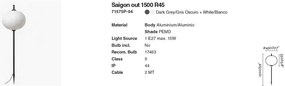 Tarus de iluminat exterior decorativ SAIGON 150/R45 gri/alb