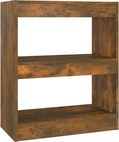 vidaXL Bibliotecă/Separator cameră, stejar fumuriu, 60x30x72 cm, PAL