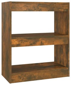 813599 vidaXL Bibliotecă/Separator cameră, stejar fumuriu, 60x30x72 cm, PAL