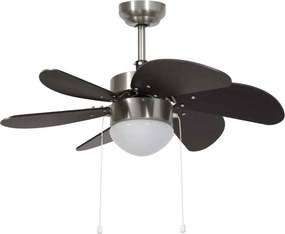 vidaXL Ventilator de tavan cu iluminare, maro închis, 76 cm