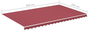 Panza de rezerva pentru copertina, rosu visiniu, 5x3 m burgundy red, 500 x 300 cm