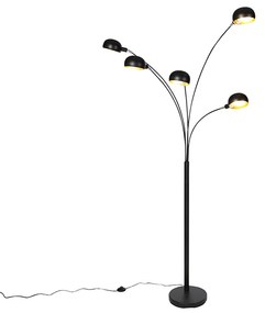 Lampa de podea de design neagra cu 5 lumini - Sixties