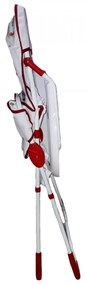 Scaun de masa pentru copii si bebe Baby Care™ CH ,Pliabil, Centura de siguranta, Sezut comfortabil, Masuta detasabila, Model Ursulet , Rosu cu Alb
