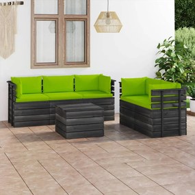 3061898 vidaXL Set mobilier grădină din paleți, 6 piese, cu perne, lemn de pin