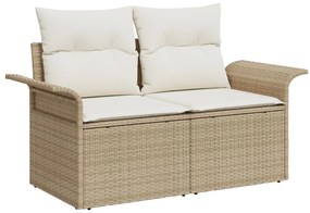 Set canapele grădină vidaXL 8 piese perne Bej ratan poliester