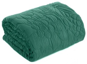 Cuvertură de pat turcoaz deschis mat, cu imprimeu floral Lăţime: 170 cm | Lungime: 210 cm