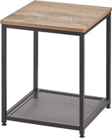 Masa laterala mDesign, lemn/metal, natur/negru, 45 x 45 x 55 cm