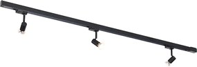 Sistem de șine modern negru cu 3 lumini trifazate stânga - Jeany