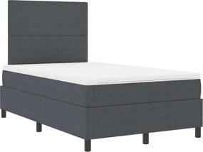 vidaXL Pat cu arc LED cu headboard Gri închis și alb 120 x 190 cm